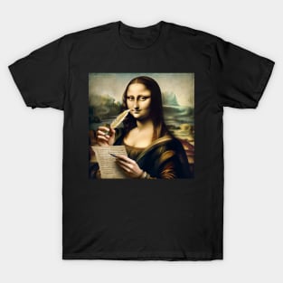 Mona Lisa Inspired Tee - Celebrate National Handwriting Day T-Shirt